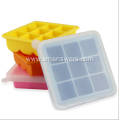 Custom silicone ice cube mold with lids